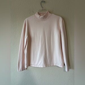 Orvis Women's Mock neck Sweatshirt size L Dusty Rose Long Sleeve Cashmere Blend